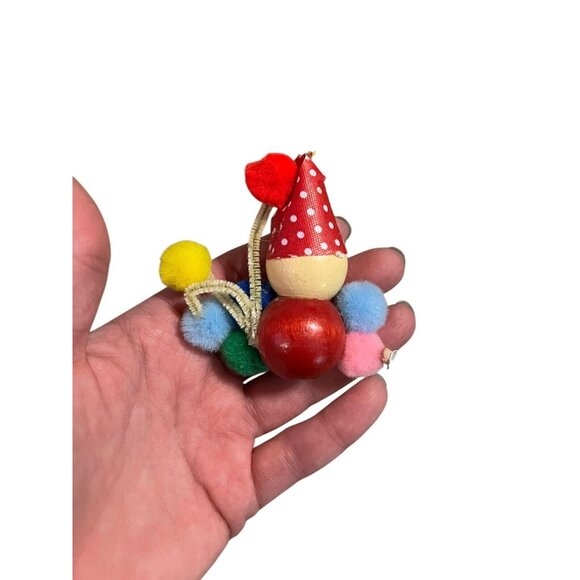 Vintage‎ Wooden Clown Christmas Tree Ornament Holiday Classic Colorful - Picture 3 of 5
